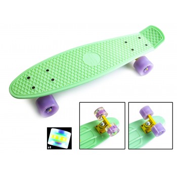 Пенни борд Zippy Board penny 22" Mint - Мятный со светящимися колесами